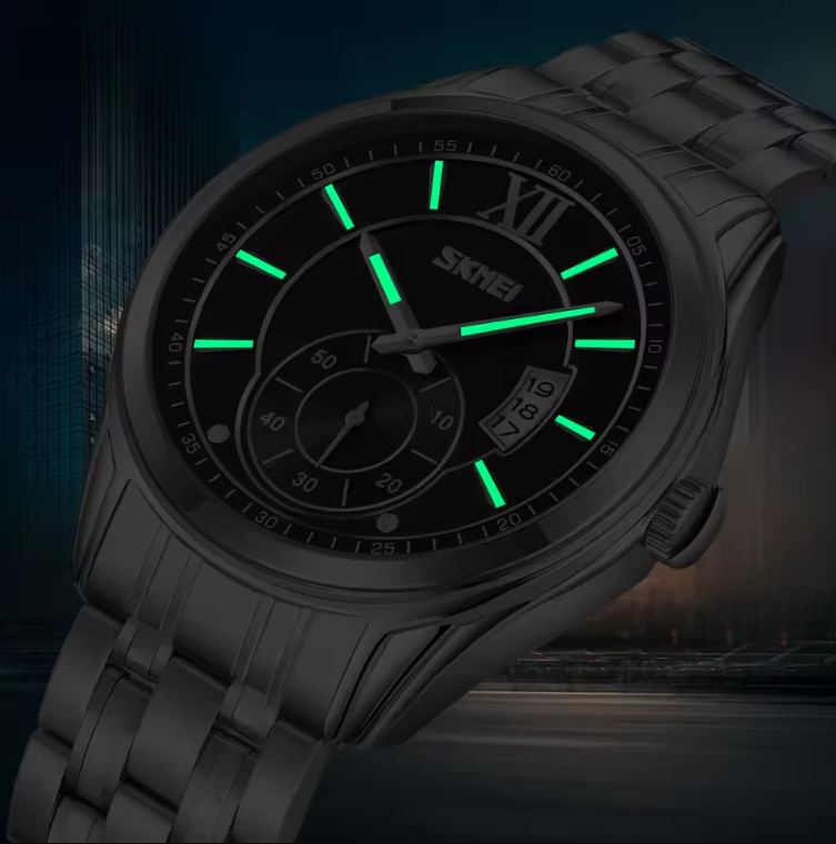 SKMEI 9319 Men’s Quartz Watch – 42.5mm Business Fashion Stainless Steel Band