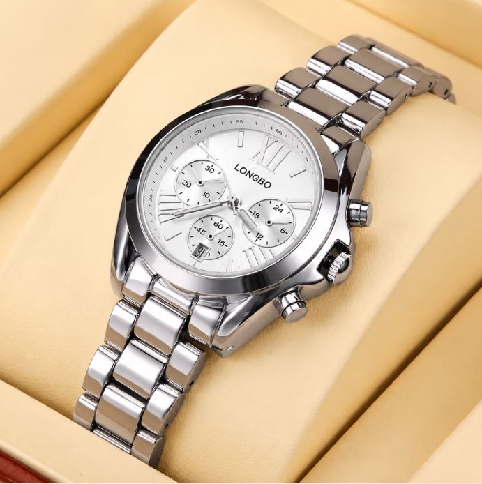 LONGBO 80656 Luxury Diamond Women's Quartz Watch | Modern Stainless Steel Waterproof Wristwatch