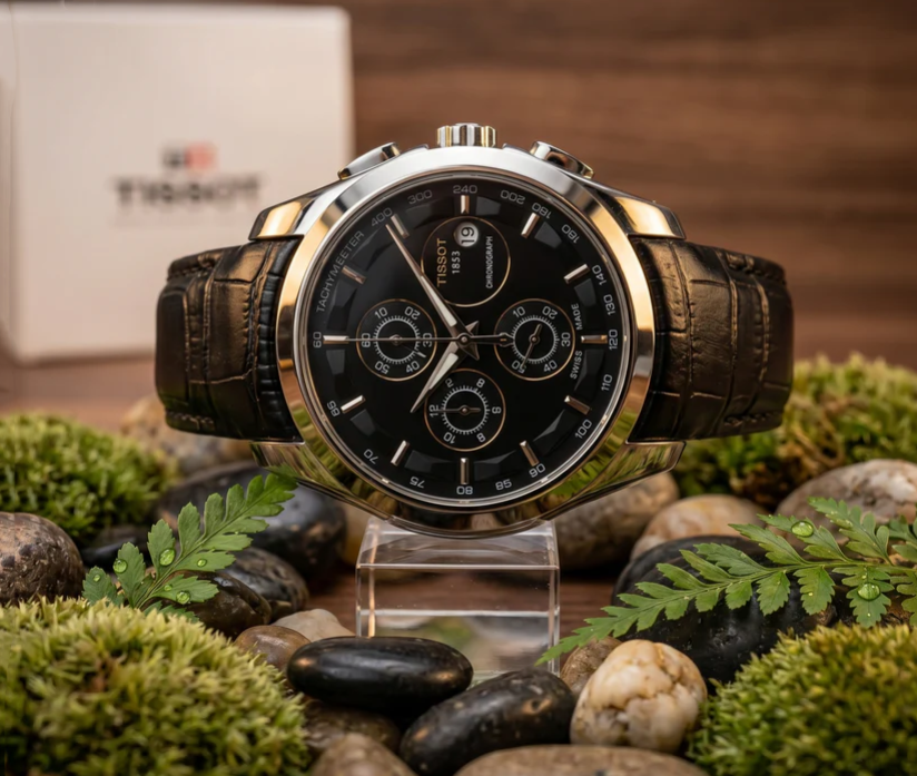 Tissot 1853 Chronograph Black Leather Men's Watch
