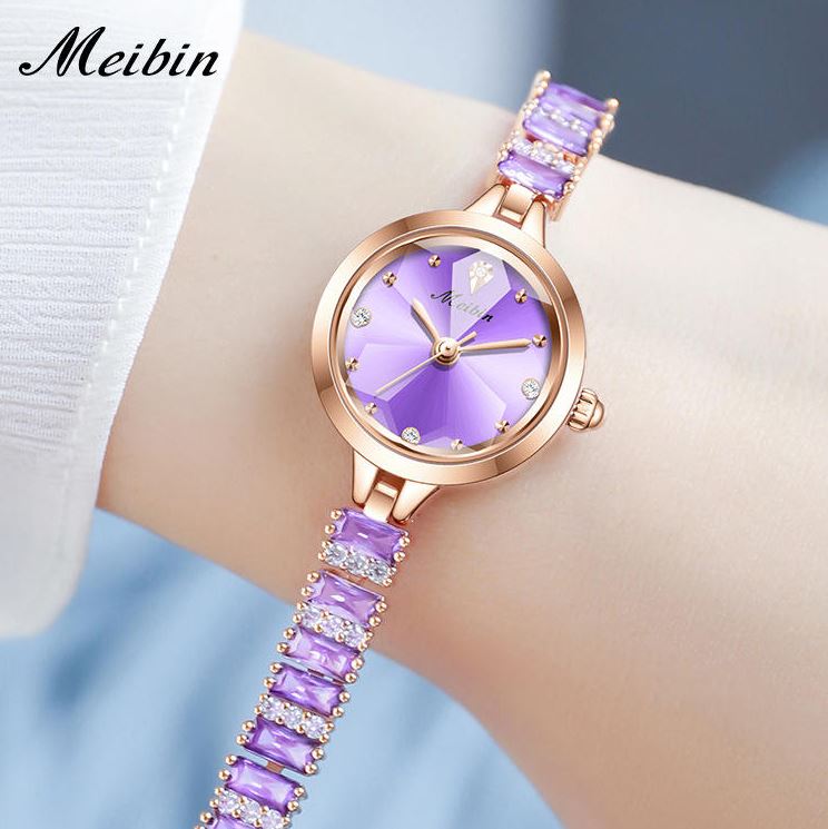 MEIBIN 1690 Women’s Fashion Bracelet Watch Lavender – Waterproof Quartz Jewelry Wristwatch