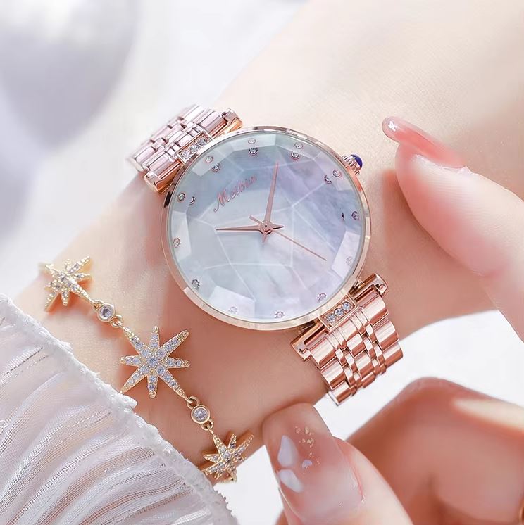 MEIBIN 1480 Women’s Crystal Quartz Waterproof Fashion Wristwatch
