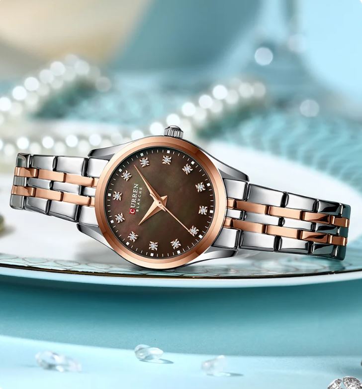 CURREN 9111 Women’s Luxury Watch Brown – Slim Elegant Style
