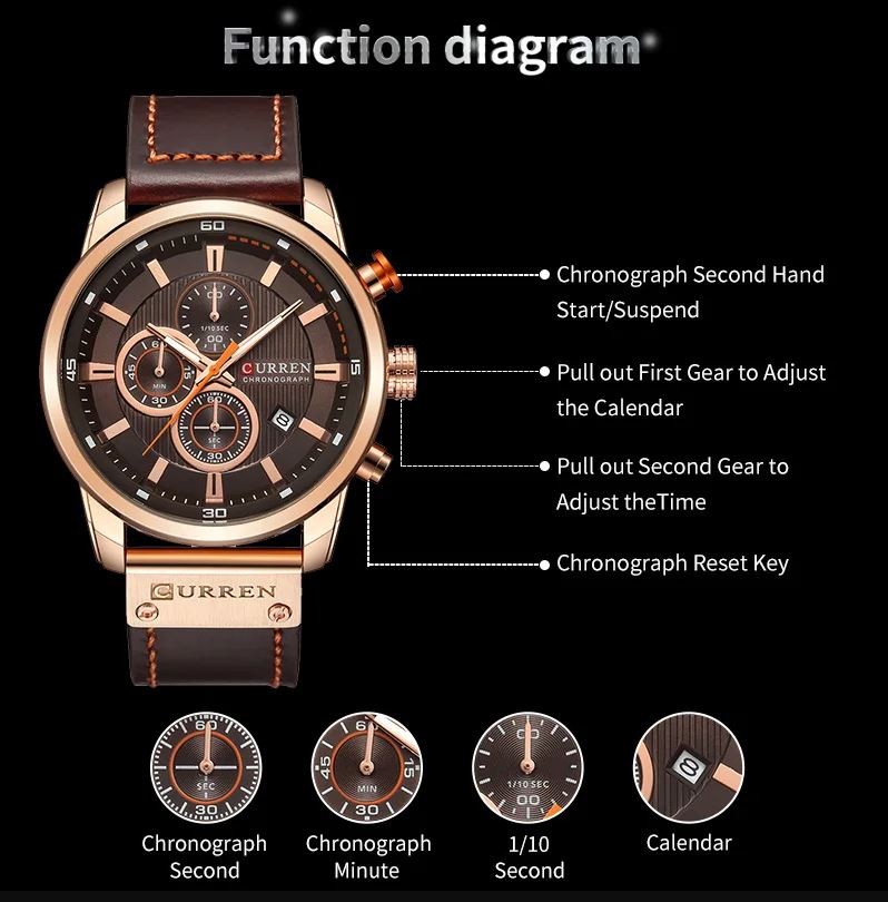 CURREN 8291 Men’s Chronograph Quartz Watch