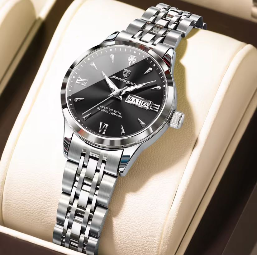 POEDAGAR 504 Women’s Quartz Watch Silver Black – Stainless Steel Band & Complete Calendar Design (Copy) (Copy) (Copy) (Copy) (Copy) (Copy)