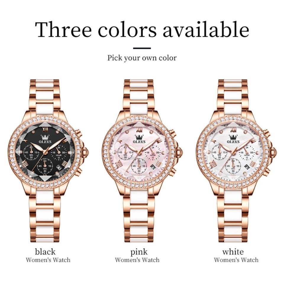 Premium OLEVS 9999 sapphire crystal women’s fashion watch Bangladesh