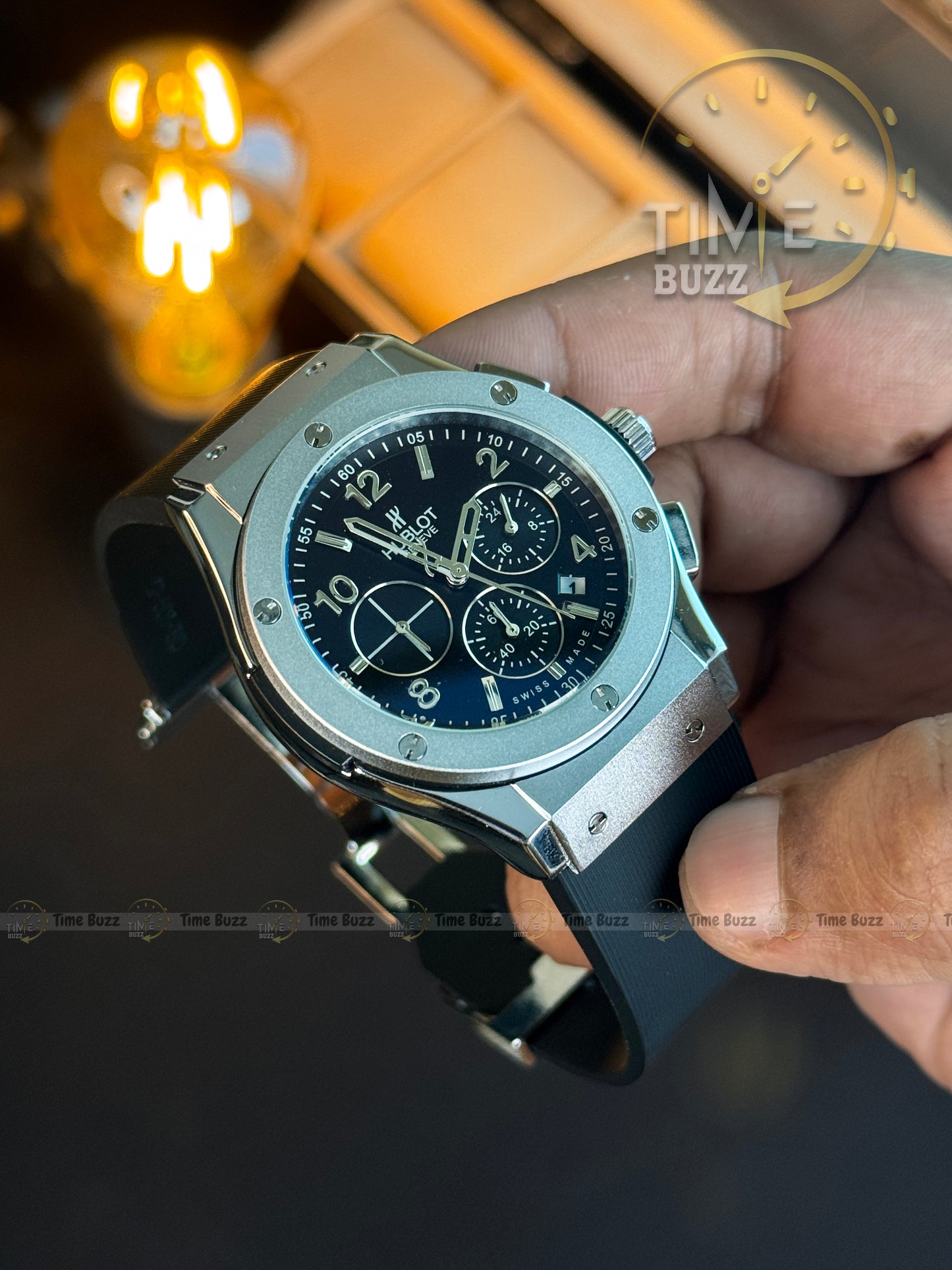 Hublot Classic Fusion Chronograph Men’s Watch – Black Dial & Black Silicone Strap