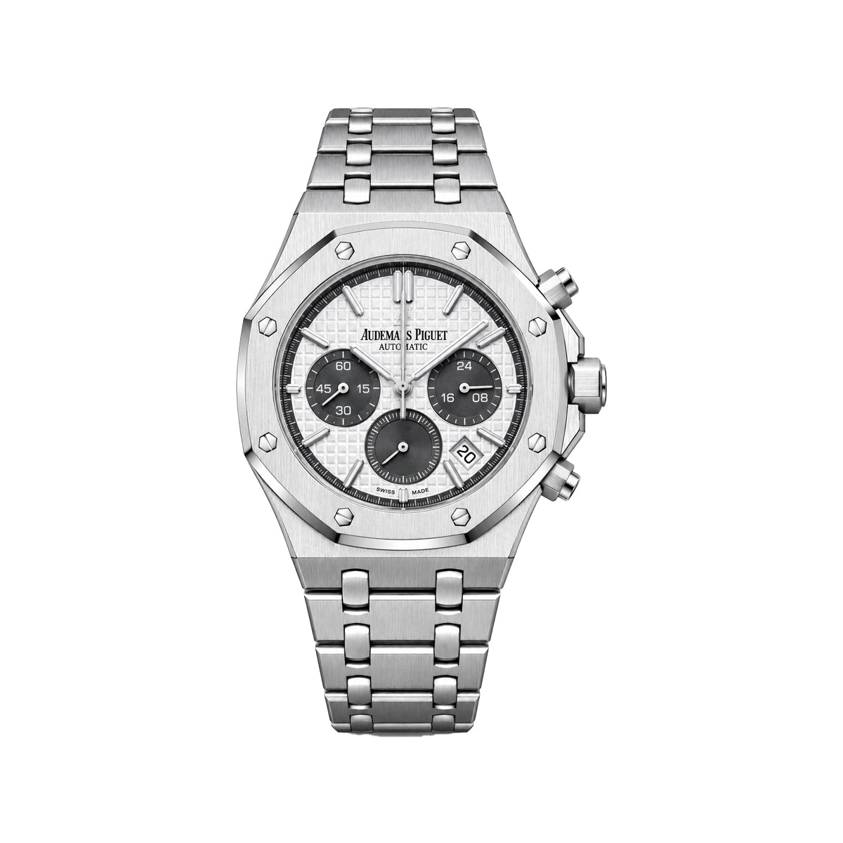 Audemars Piguet Royal Oak Style Chronograph Men's Watch – Panda Dial & Steel Bracelet