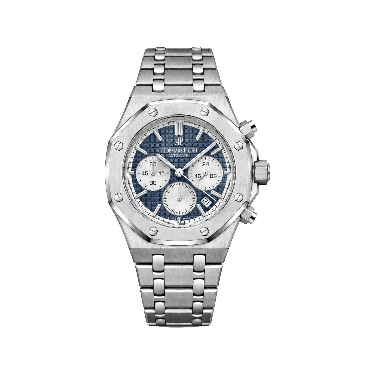 Audemars Piguet Royal Oak Style Chronograph Men's Watch – Blue Dial & Steel Bracelet