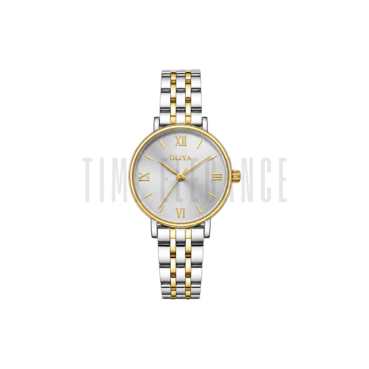 OLIYA 5209 Women’s Ash Round Dial Watch – Gold Silver Bracelet