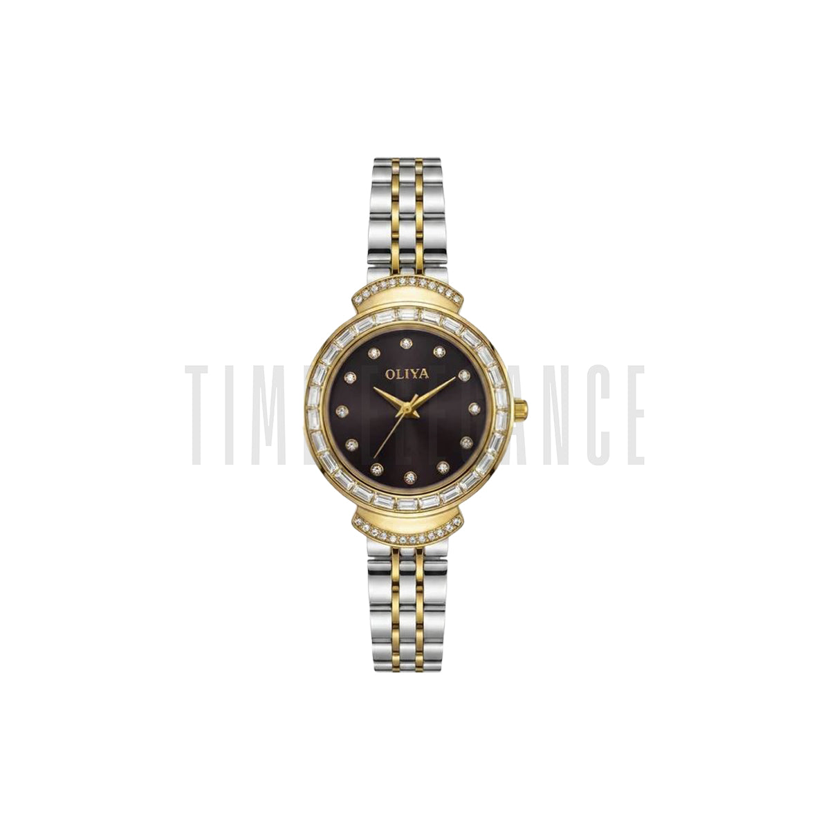 OLIYA 6806 Women’s Square Quartz Watch Black Dial– Steel Strap Waterproof Business Casual Wristwatch