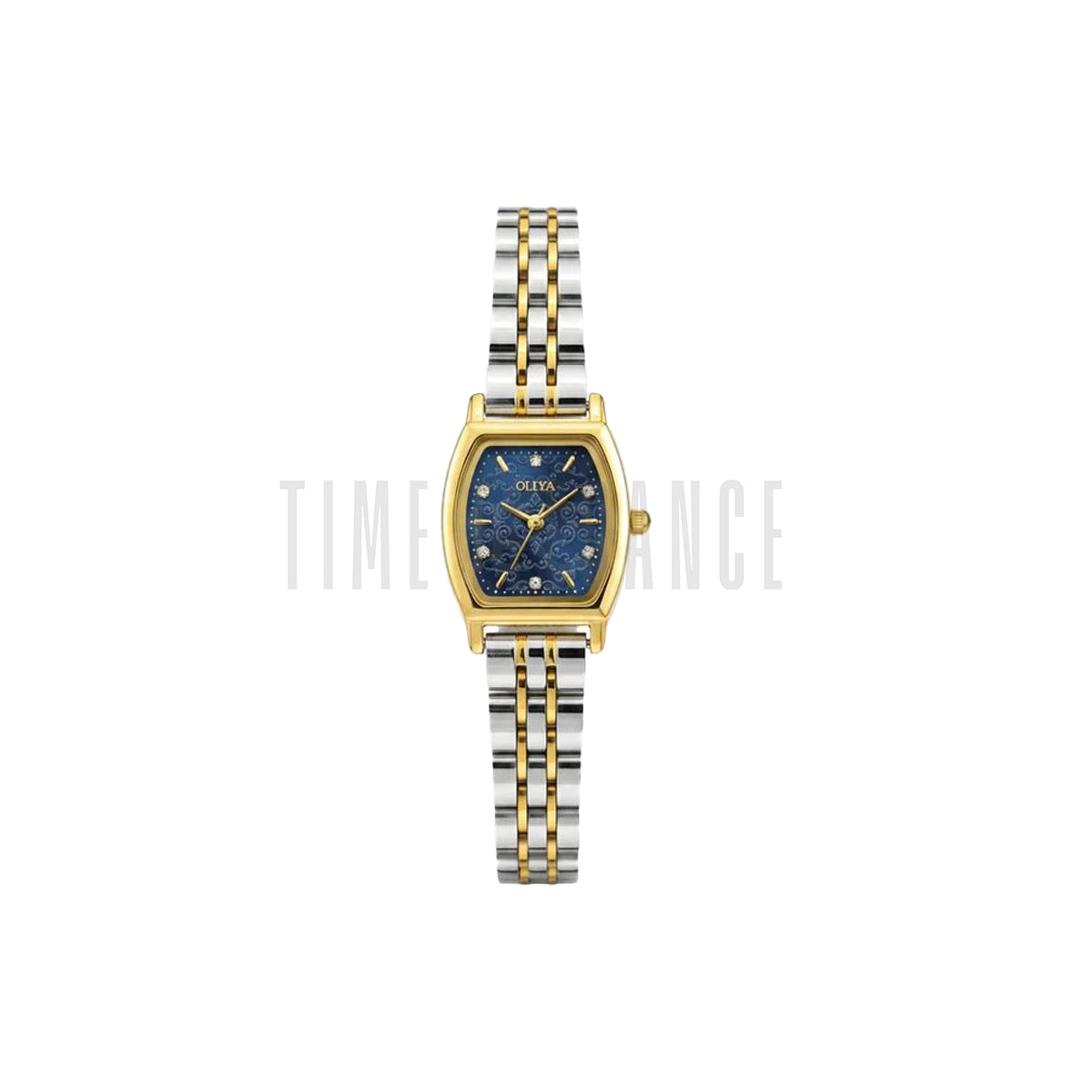OLIYA 2001 Women’s Luxury Tonneau Quartz Watch Blue Dial – Stainless Steel Water Resistant Wristwatch