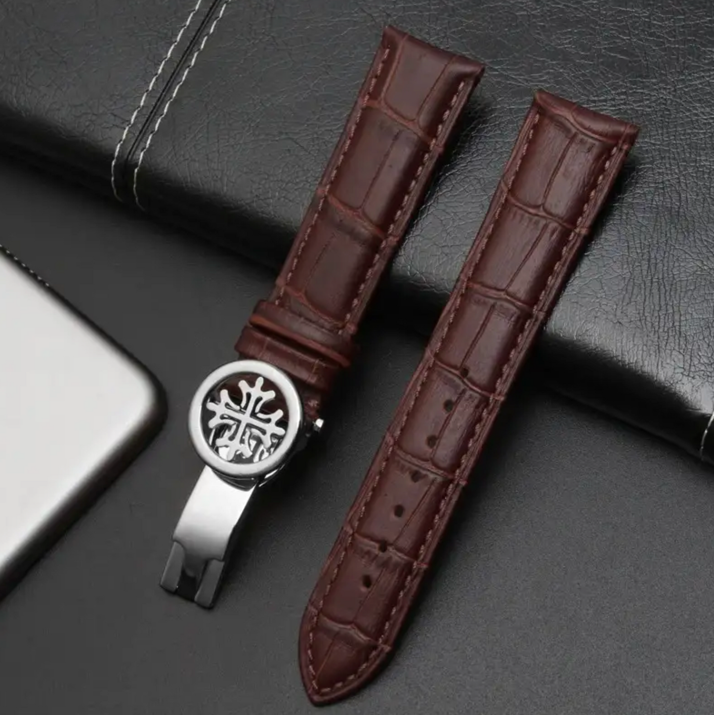 Patek Philippe Tourbillon Calendar Men’s Watch – White Dial & Brown Leather Strap