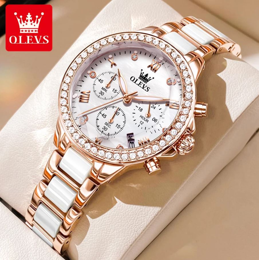 Premium OLEVS 9999 sapphire crystal women’s fashion watch Bangladesh