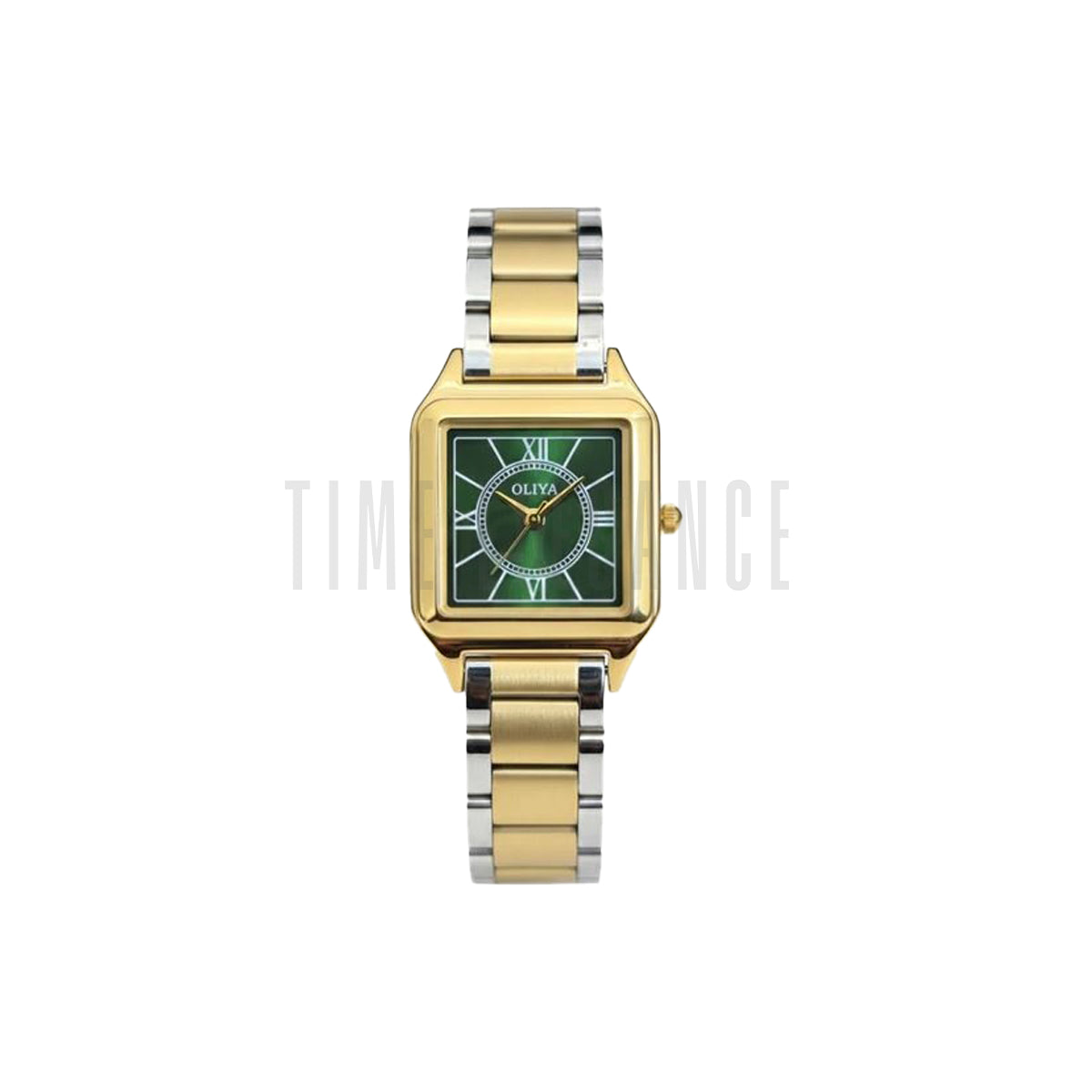 OLIYA 6103 Women’s Small Square Quartz Watch Green Dial – Luxury Waterproof Ladies Wristwatch
