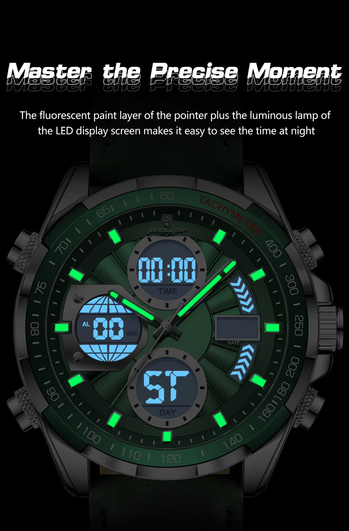 Poedagar 108 Elegant Chronograph Timepiece for Men