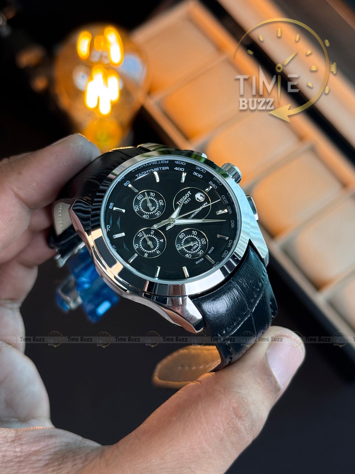 Tissot 1853 Chronograph Black Leather Men's Watch