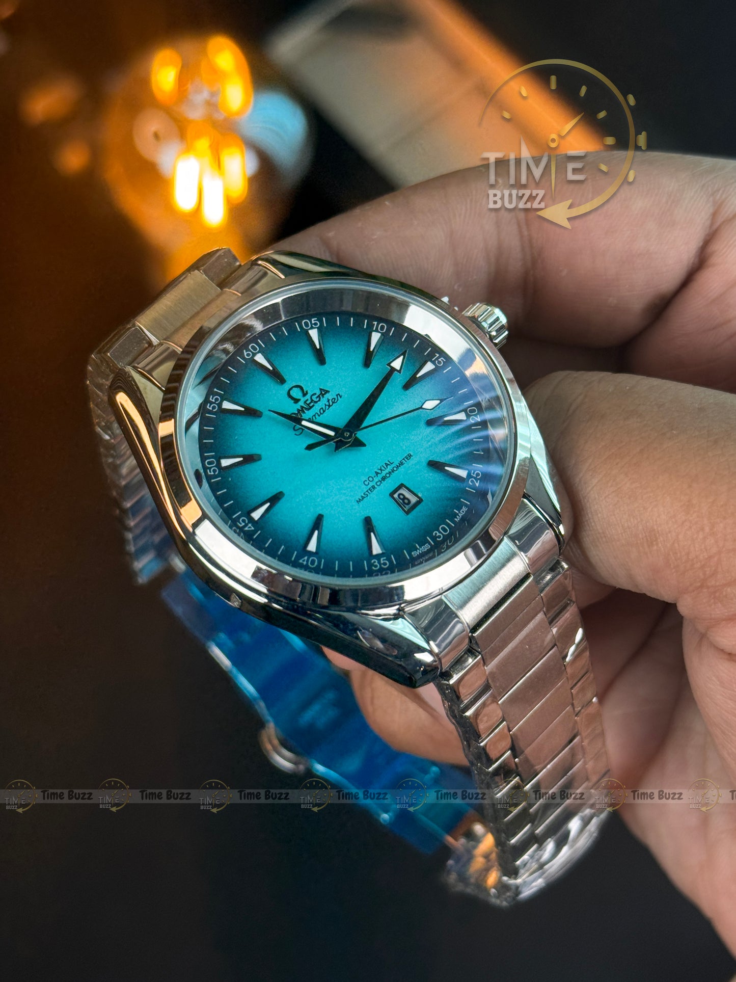 Omega Seamaster Aqua Terra Men’s Watch – Aqua Blue Dial & Stainless Steel Chain Strap