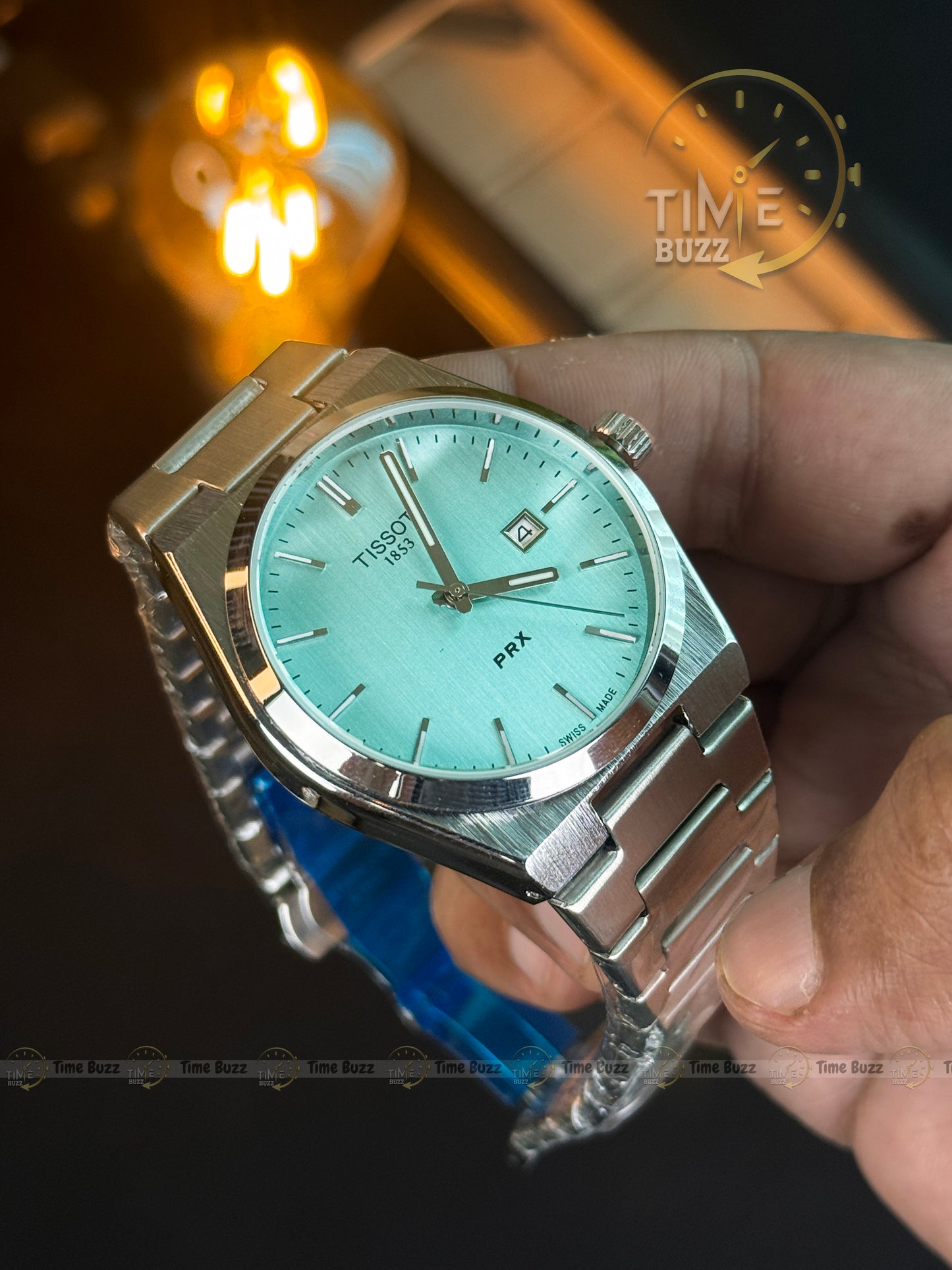 Tissot PRX 1853 Men’s Watch – Tiffany Blue Dial & Stainless Steel Chain Strap