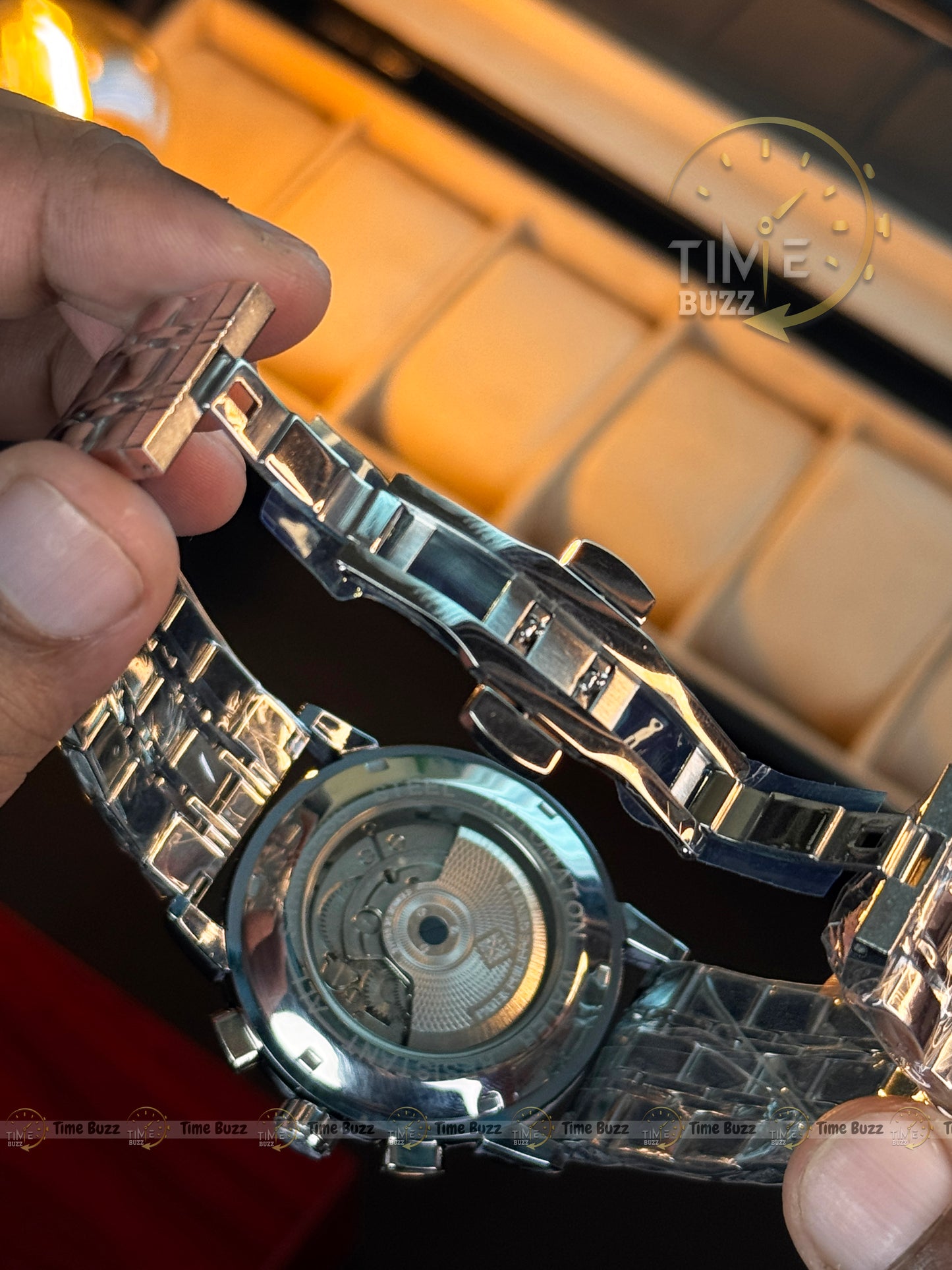 Patek Philippe Tourbillon Calendar Men’s Watch – Black Dial & Stainless Steel Chain Strap