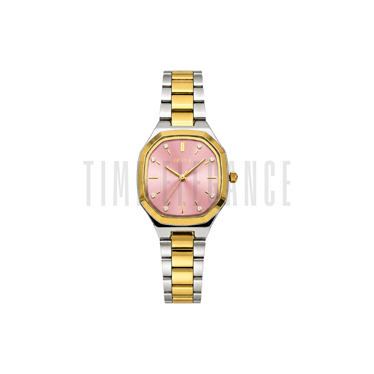 OLIYA 831 Women’s Pink Dial Watch – Two Tone Bracelet