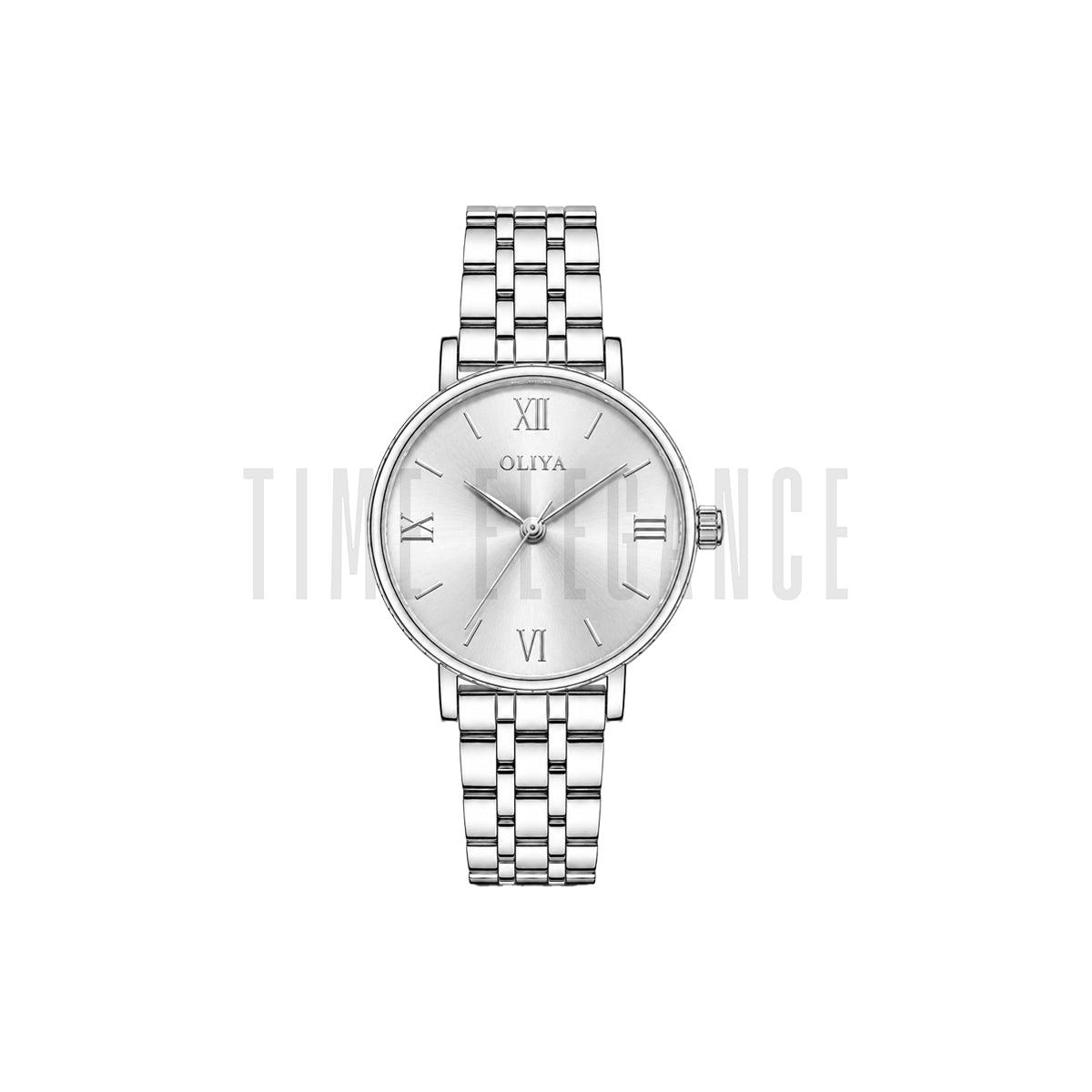 OLIYA 5209 Women's Luxury Silver Dial Quartz Watch – Full Silver Stainless Steel Bracelet