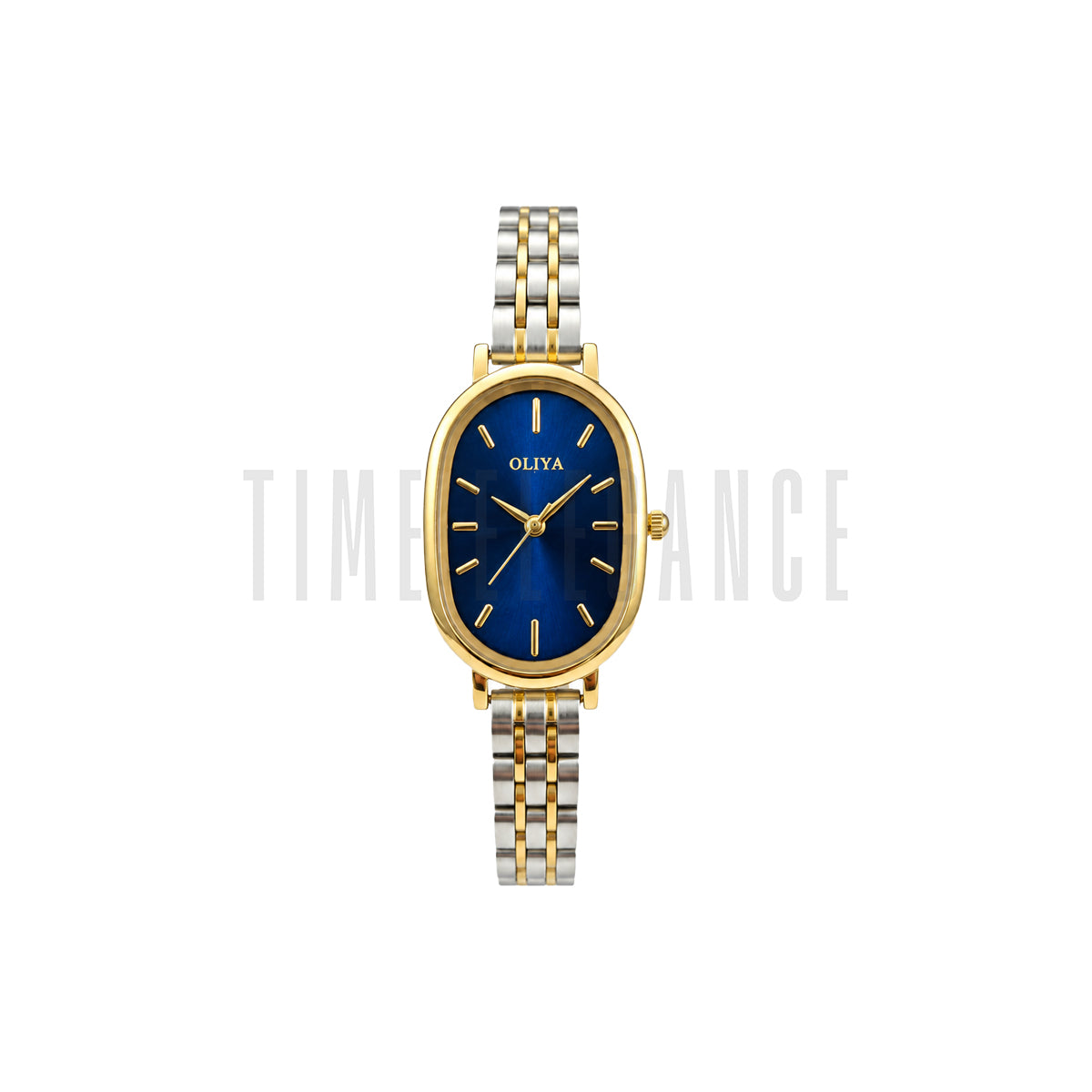 OLIYA 2015 Women’s Oval Quartz Watch Blue Dial – Classic Stainless Steel Fashion Wristwatch