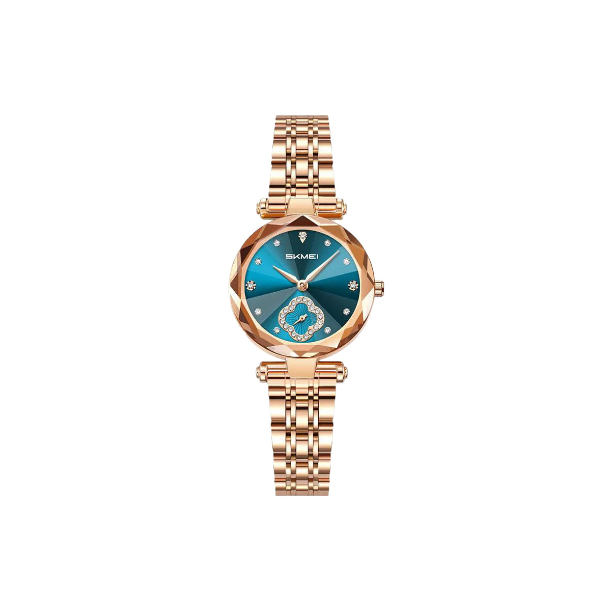 SKMEI 2718 Women’s Elegant Quartz Watch Blue Dial– Stainless Steel Band, 30M Waterproof Ladies Dress Watch