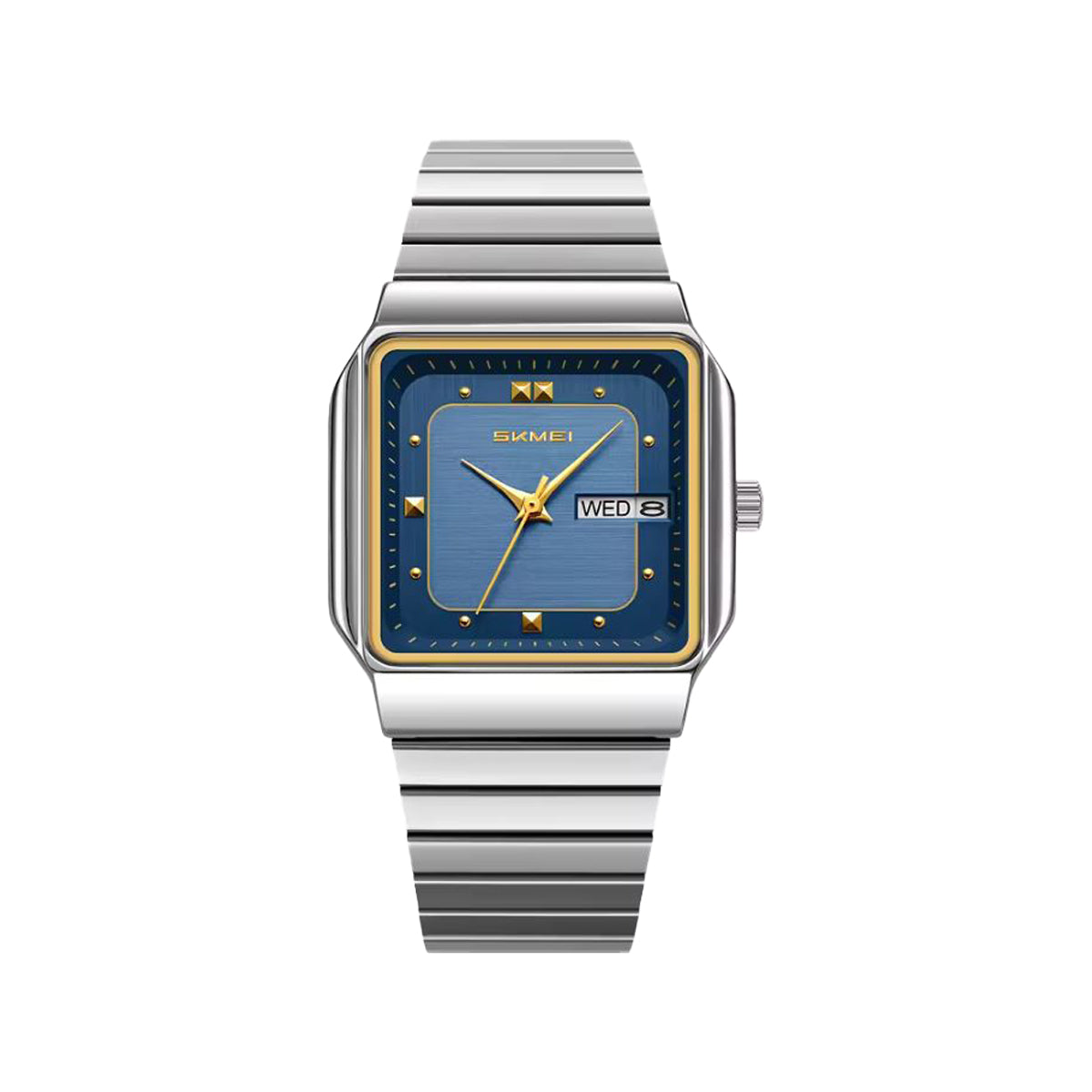 SKMEI 9414 Men’s Square Quartz Watch Blue– Date Display & Retro Business Design