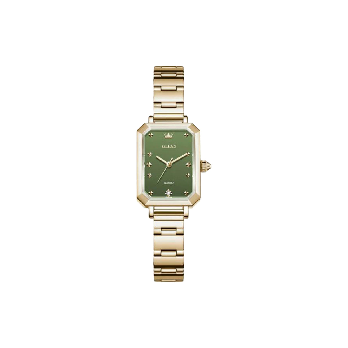 OLEVS 5660 Women’s Elegant Quartz Watch Golden Olive– Stainless Steel Bracelet Ladies Analog Wristwatch