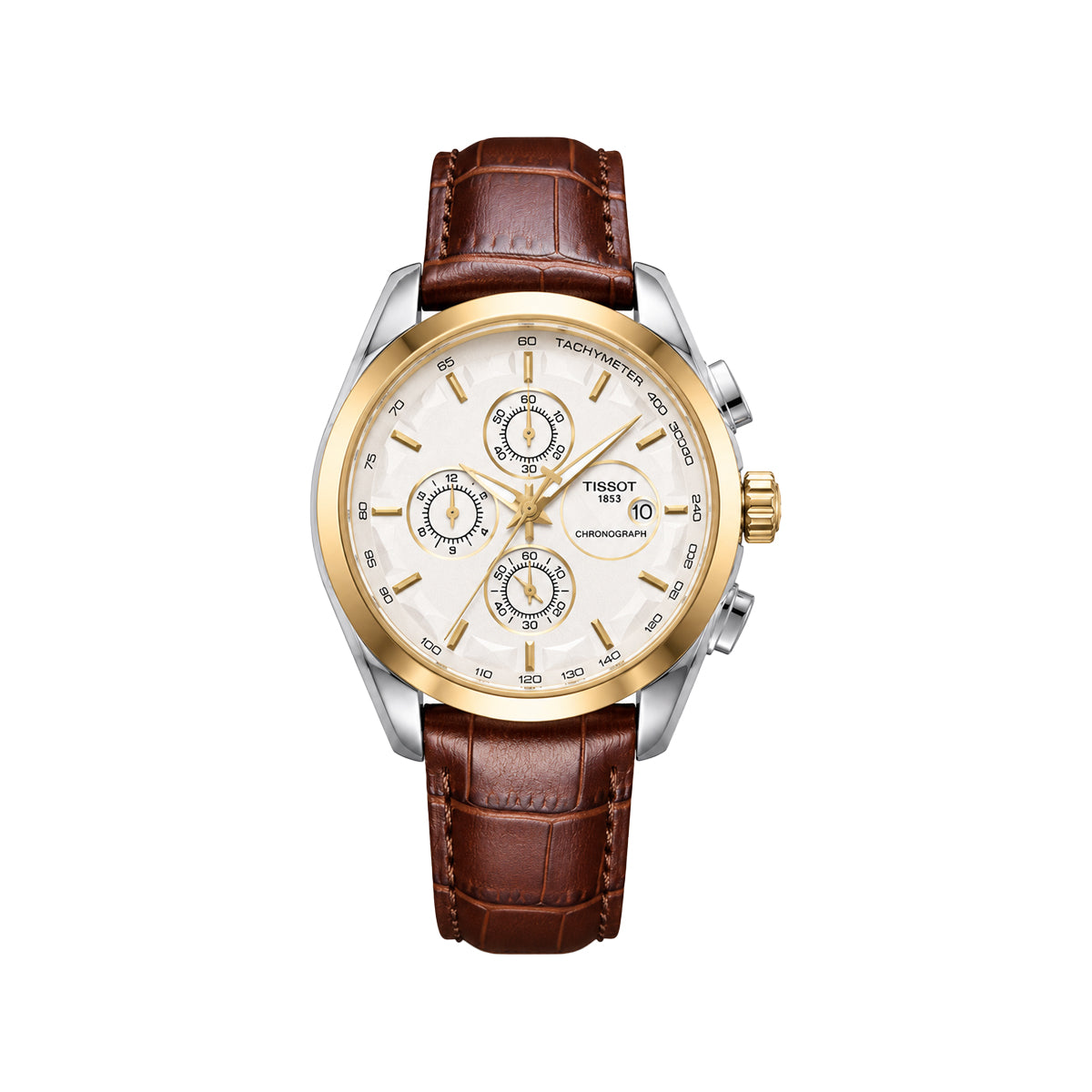 Tissot 1853 Chronograph Golden Border Brown Leather Men's Watch
