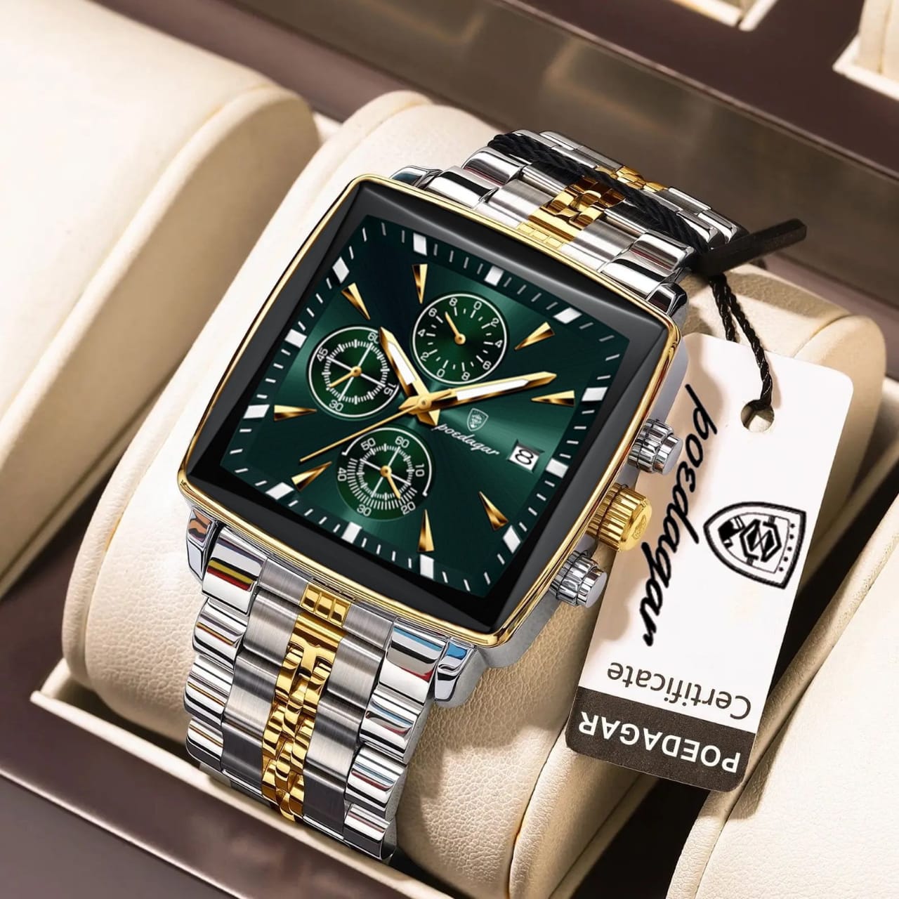 POEDAGAR 866 Men’s Luxury Stainless Steel Watch