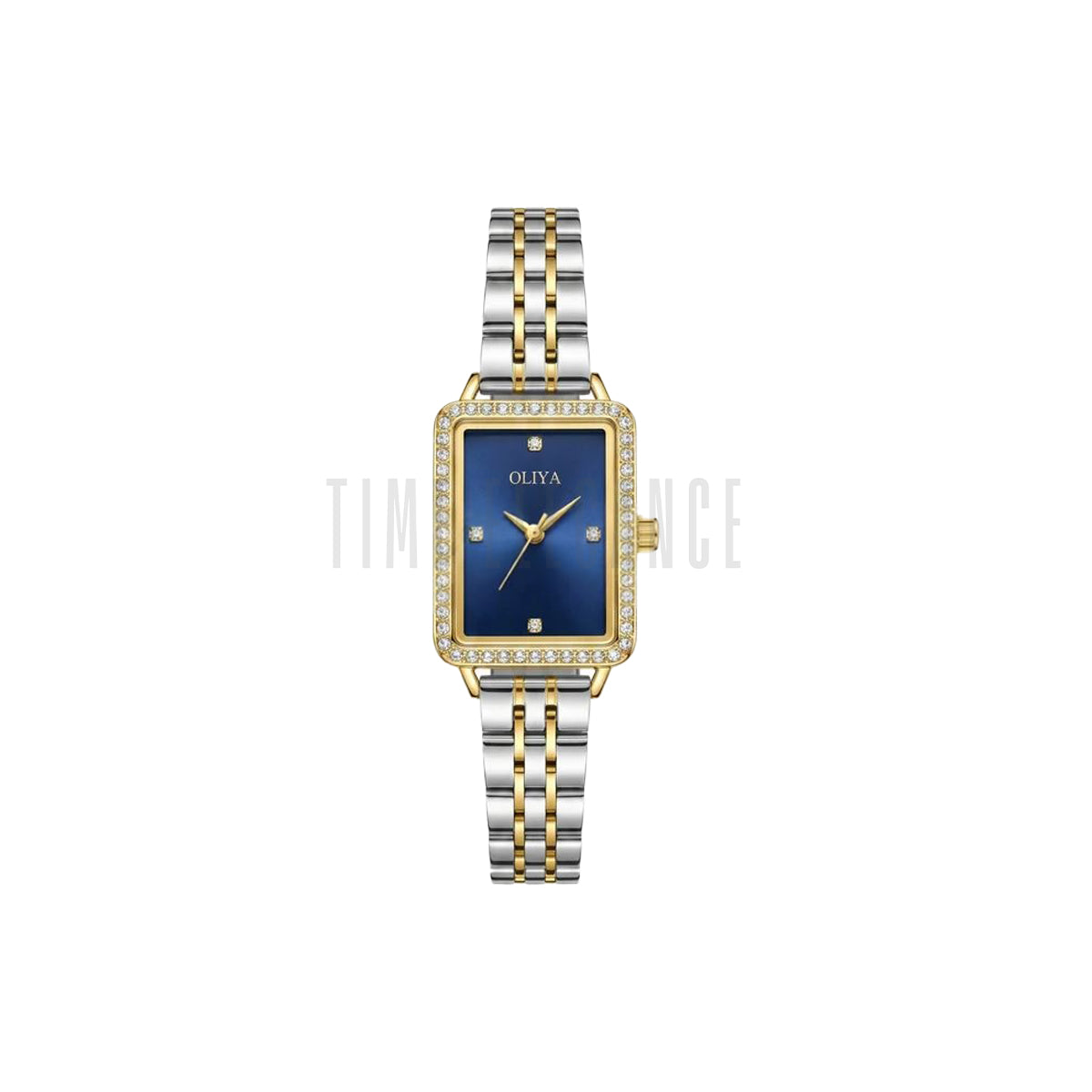 OLIYA 609 Women’s Luxury Square Quartz Watch Blue Dial – Stainless Steel Elegant Wristwatch