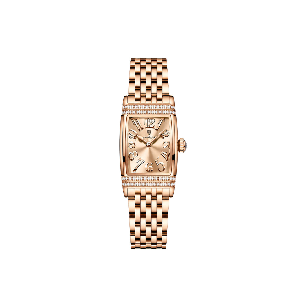 Poedagar 799 Women's Luxury Watch | Square Rose Gold Design