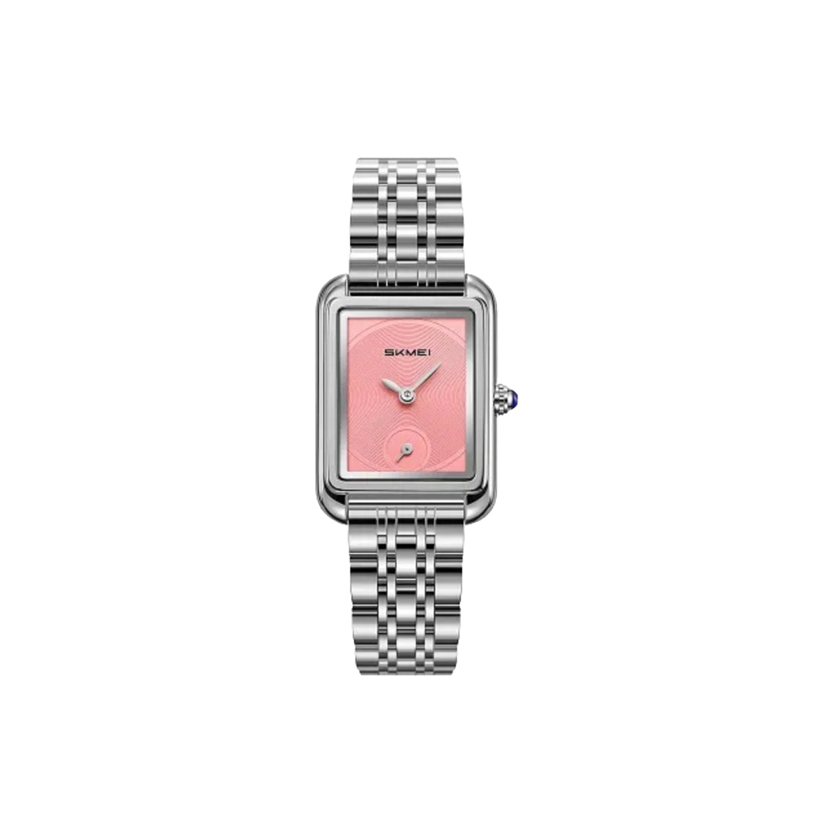 SKMEI 2670 Women’s Quartz Watch Silver Pink– Elegant Rectangular Fashion Wristwatch.