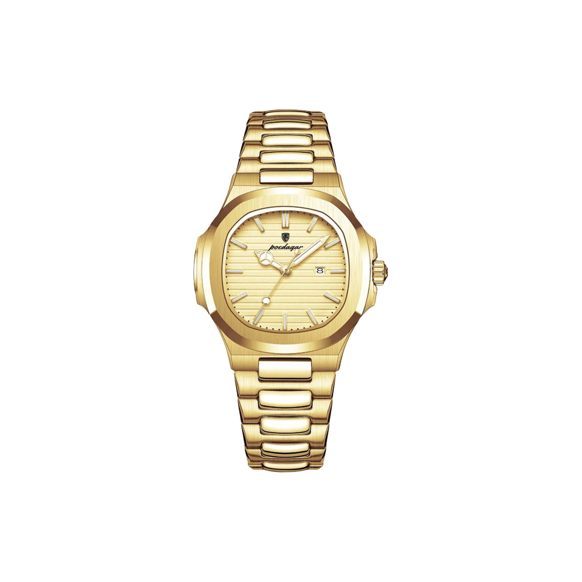 POEDAGAR 789 Luxury Women's Square Quartz Watch | Waterproof Stainless Steel Luminous Date Wristwatch