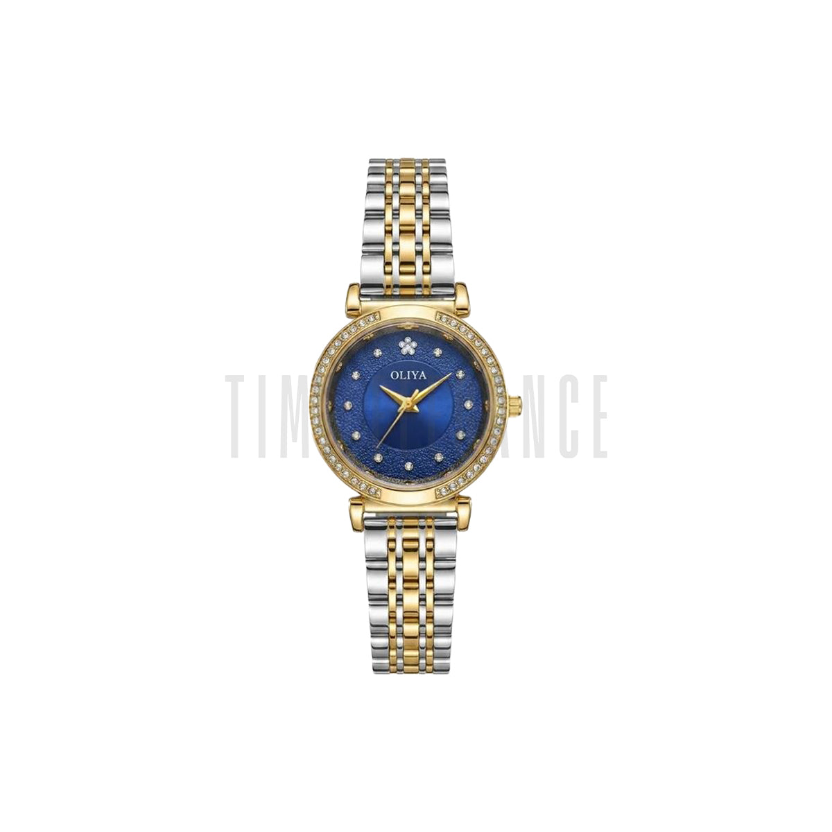 OLIYA 701 Luxury Blue Crystal Dial Women’s Watch – Elegant Two Tone Bracelet