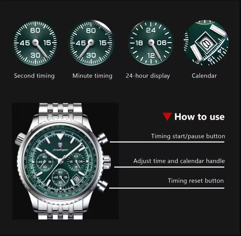 POEDAGAR 960 men’s wristwatch gift stainless steel quartz design