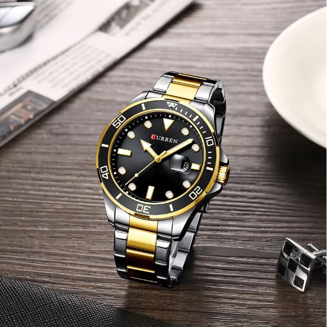 CURREN 8388 Silver Stainless Steel Strap Luxury Watch