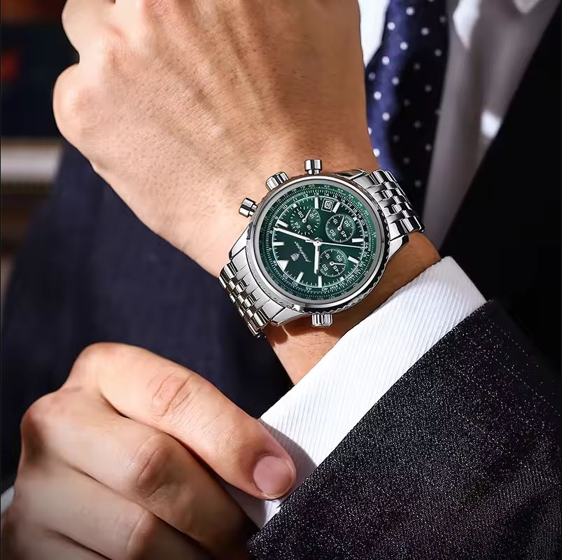 POEDAGAR 960 stainless steel business men’s wristwatch