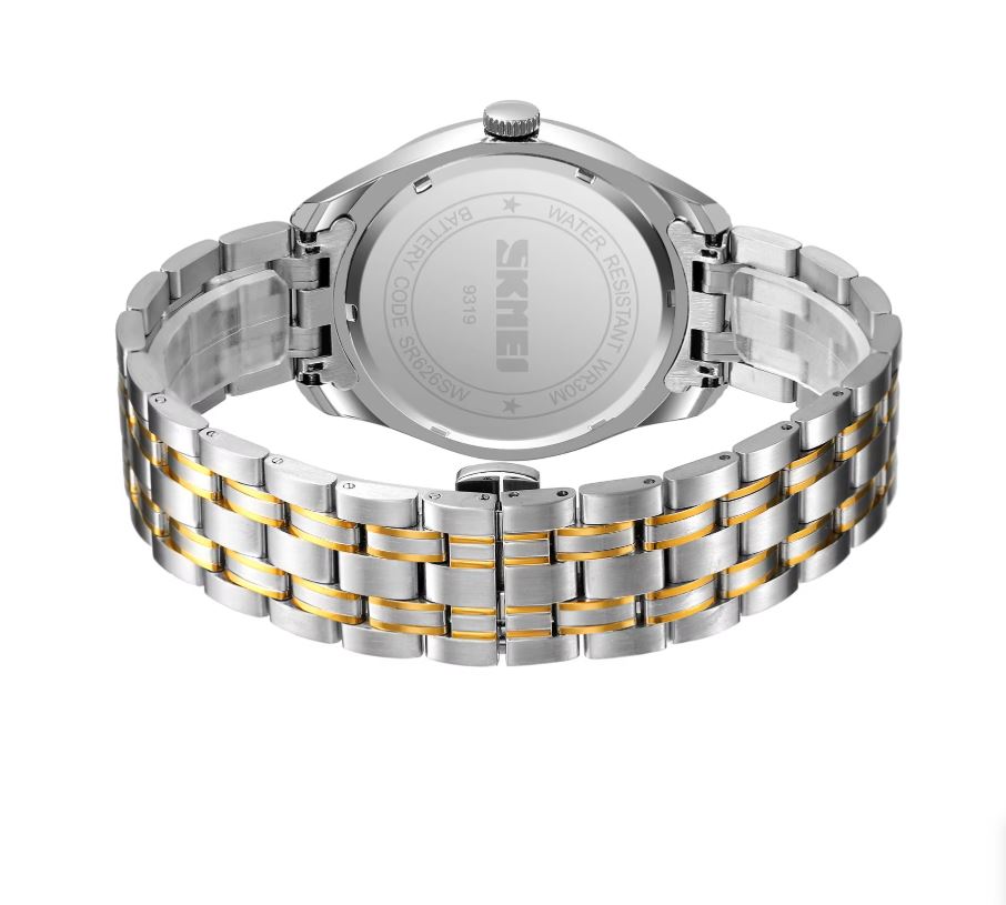 SKMEI 9319 Men’s Quartz Watch – 42.5mm Business Fashion Stainless Steel Band