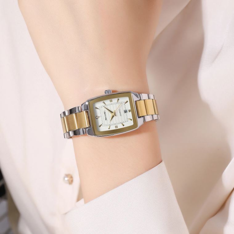 SKMEI 2578 Women’s Quartz Watch Two Tone White– Elegant Fashion Waterproof Wristwatch