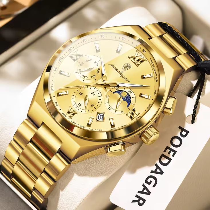 POEDAGAR 688 quartz chronograph wristwatch for men in Bangladesh