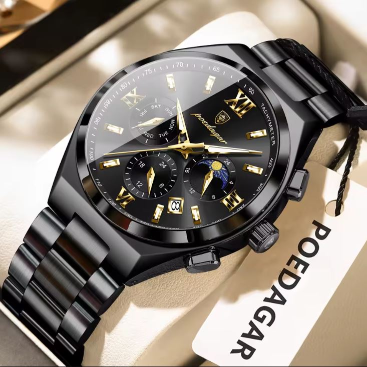POEDAGAR 688 durable quartz movement luxury wristwatch