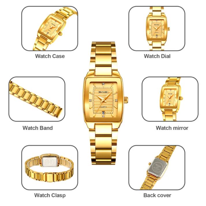 SKMEI 2578 Women’s Quartz Watch Golden– Elegant Fashion Waterproof Wristwatch