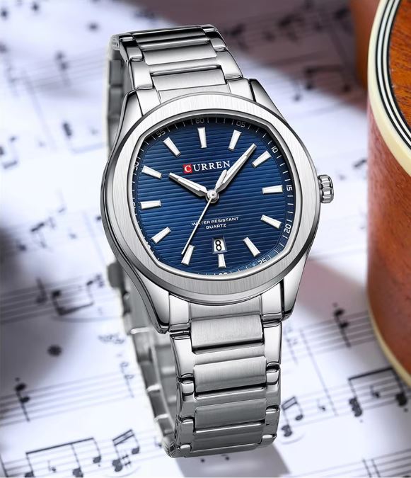 CURREN 8474 Men’s Sport / Business Quartz Watch — Luminous Calendar Stainless Steel Strap