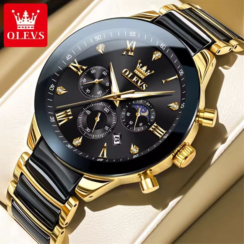 OLEVS 7004 Luxury Ceramic Chronograph Men’s Quartz Watch