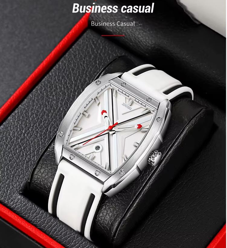 SKMEI 9364 Men’s Quartz Watch – Classic Silicone Strap Waterproof Wristwatch