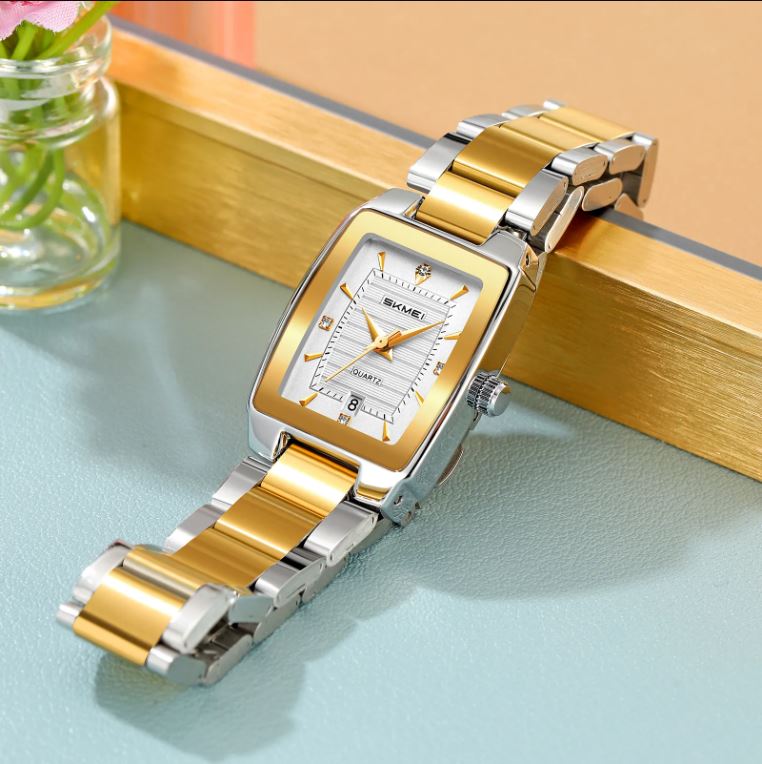 SKMEI 2578 Women’s Quartz Watch Two Tone White– Elegant Fashion Waterproof Wristwatch