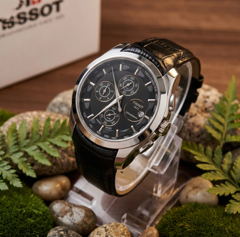 Tissot 1853 Chronograph Black Leather Men's Watch