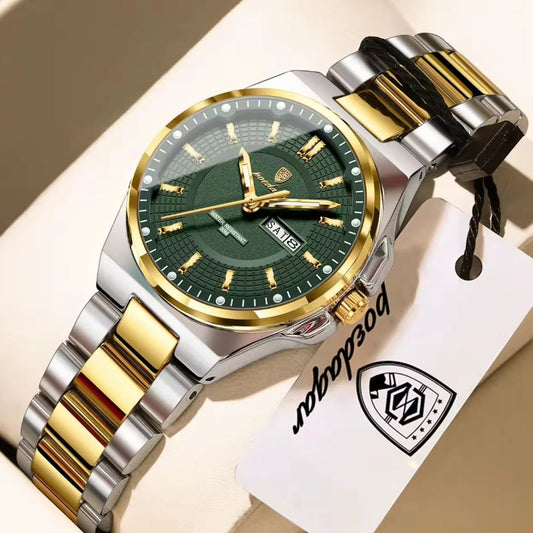 POEDAGAR 796 Women’s Quartz Watch – Day Date, Luminous Two Tone Green